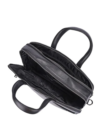 Мужской портфель кожаный черный - фото 5 - Miraton