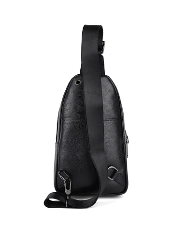 Чоловіча сумка шкіряна чорна (1243 FW25-26) - фото 3 - Miraton