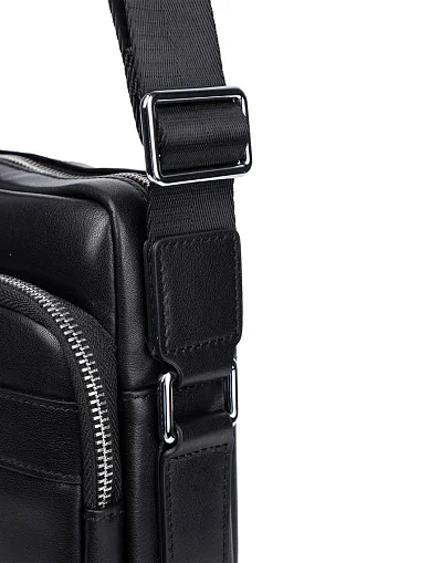 Чоловіча сумка месенджер шкіряна чорна (140) - фото 4 - Miraton