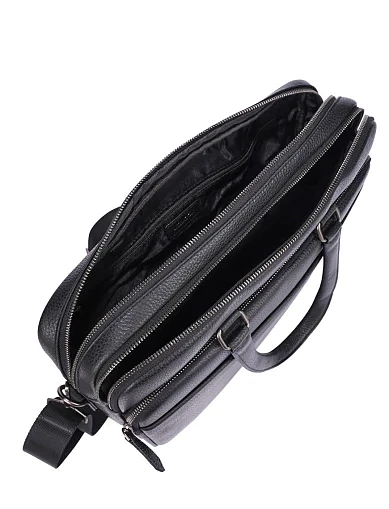 Мужской портфель кожаный черный - фото 5 - Miraton