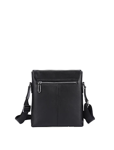 Мужская сумка мессенджер кожаная черная - фото 3 - Miraton