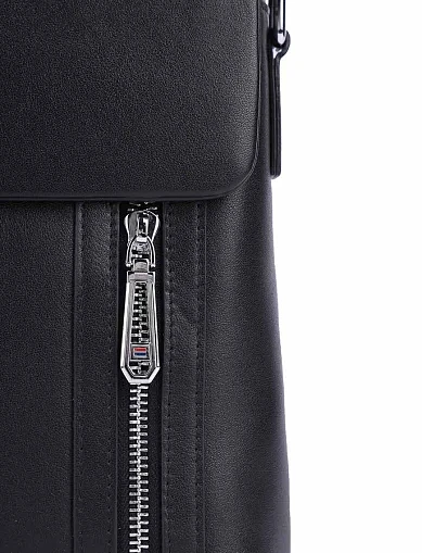 Мужская сумка мессенджер кожаная черная - фото 4 - Miraton