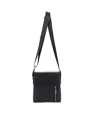 Мужская сумка мессенджер кожаная черная - фото 6 - Miraton