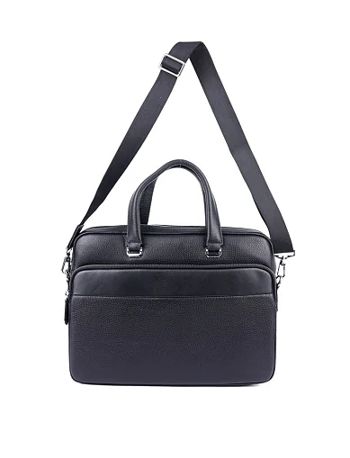 Мужской портфель кожаный черный - фото 4 - Miraton