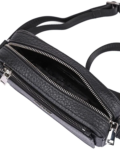 Чоловічий месенджер шкіряний чорний (8885) - фото 5 - Miraton