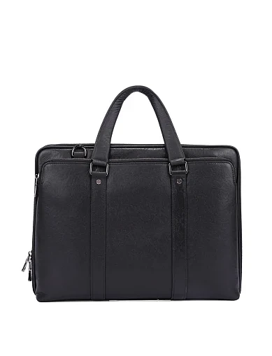 Чоловічий портфель шкіряний чорний (9787-5) - фото 1 - Miraton