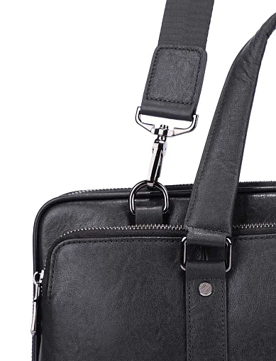 Чоловічий портфель шкіряний чорний (9787-5) - фото 5 - Miraton