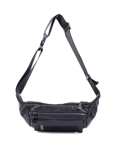 Мужская сумка кожаная черная - фото 4 - Miraton