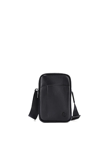 Чоловіча сумка крос-боді шкіряна чорна (YD085 FW25-26) - фото 1 - Miraton