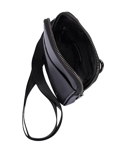 Чоловіча сумка крос-боді шкіряна чорна (YD085 FW25-26) - фото 5 - Miraton