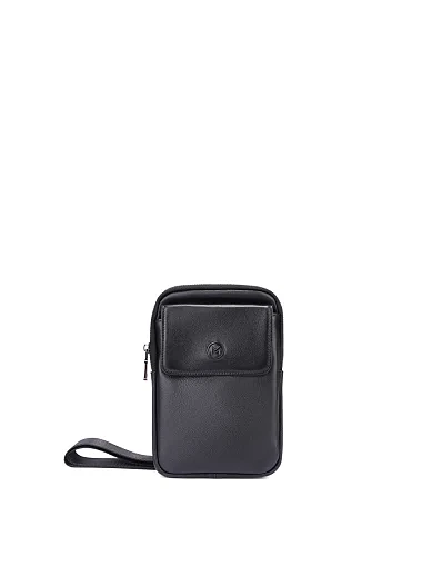 Чоловіча сумка крос-боді шкіряна чорна (YD1039) - фото 1 - Miraton