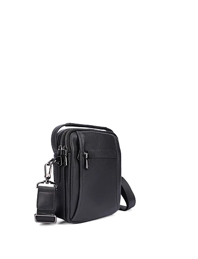 Чоловіча сумка крос-боді шкіряна чорна (YD6005) - фото 2 - Miraton