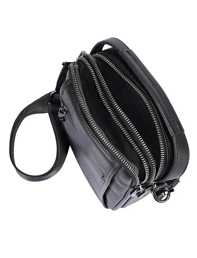 Чоловіча сумка крос-боді шкіряна чорна (YD6005) - фото 5 - Miraton