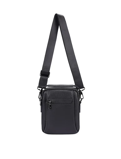 Чоловіча сумка крос-боді шкіряна чорна (YD6005) - фото 6 - Miraton