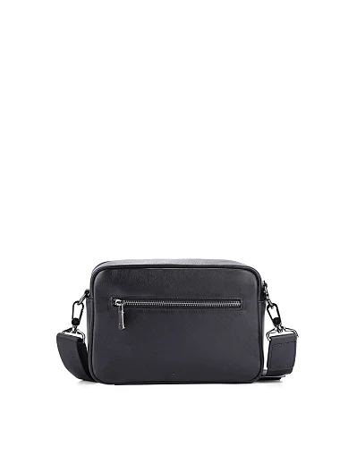 Мужская сумка кросс-боди кожаная черная - фото 3 - Miraton