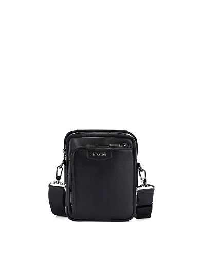 Чоловіча сумка крос-боді шкіряна чорна (YD8741) - фото 1 - Miraton