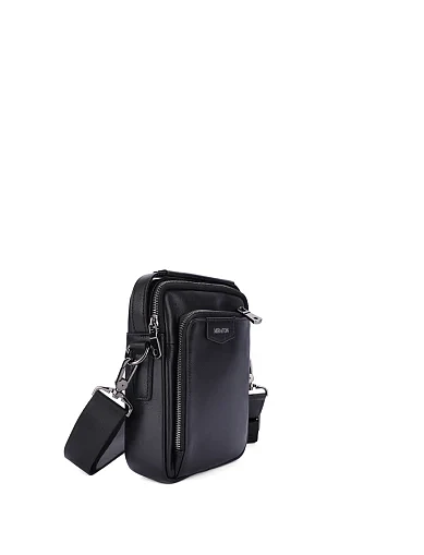 Чоловіча сумка крос-боді шкіряна чорна (YD8741) - фото 2 - Miraton