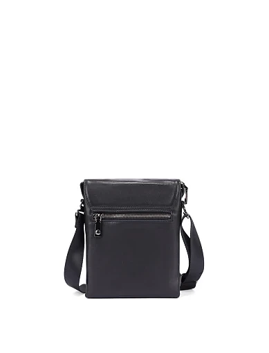 Мужская сумка мессенджер кожаная черная - фото 3 - Miraton