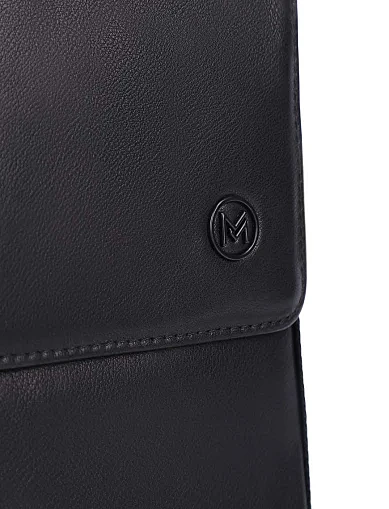 Мужская сумка мессенджер кожаная черная - фото 4 - Miraton