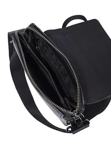 Мужская сумка мессенджер кожаная черная - фото 5 - Miraton