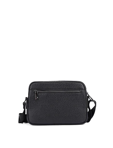 Чоловіча сумка крос-боді шкіряна чорна (1745-8) - фото 3 - Miraton