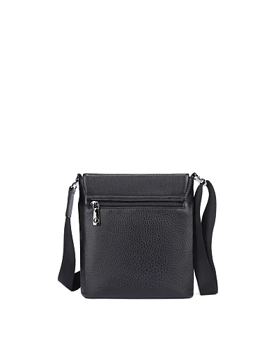 Чоловіча сумка месенджер шкіряна чорна (439-13) - фото 3 - Miraton