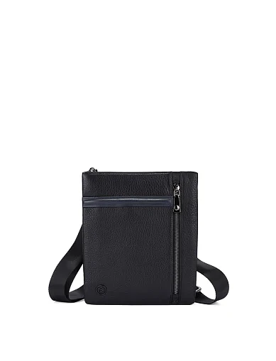 Мужская сумка через плечо кожаная черная - фото 1 - Miraton