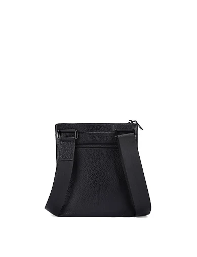 Мужская сумка через плечо кожаная черная - фото 3 - Miraton