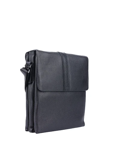 Мужская сумка мессенджер кожаная черная - фото 2 - Miraton