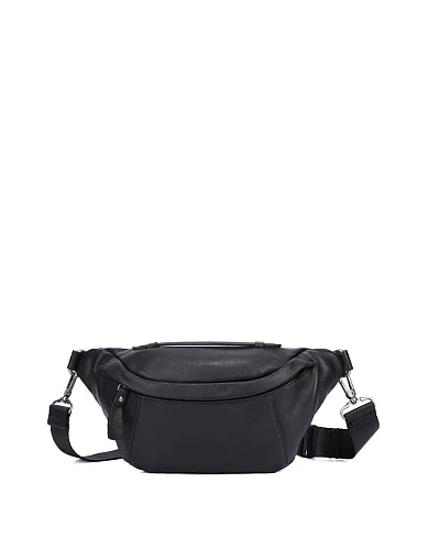 Чоловіча сумка шкіряна чорна (5622) - фото 1 - Miraton