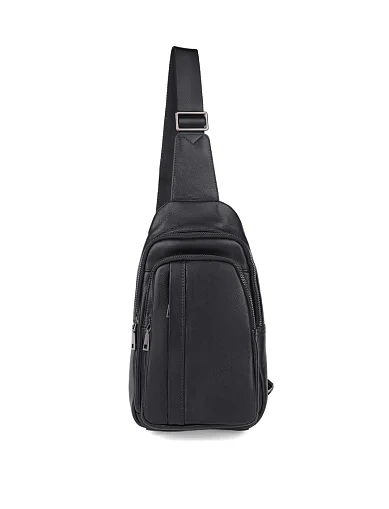 Мужская сумка кожаная черная - фото 4 - Miraton