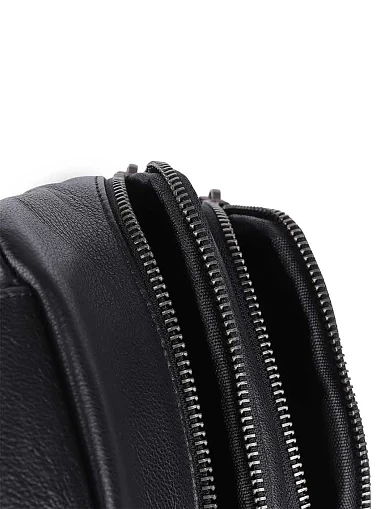 Мужская сумка кожаная черная - фото 5 - Miraton