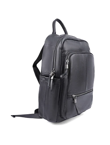 Чоловічий рюкзак шкіряний чорний (8125) - фото 2 - Miraton