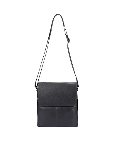 Мужская сумка мессенджер кожаная черная - фото 6 - Miraton