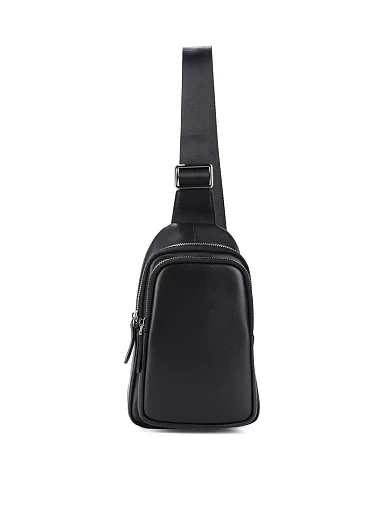 Чоловіча сумка шкіряна чорна (C356) - фото 6 - Miraton