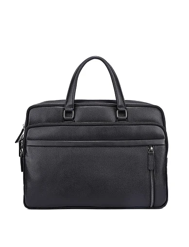 Мужской портфель кожаный черный - фото 1 - Miraton