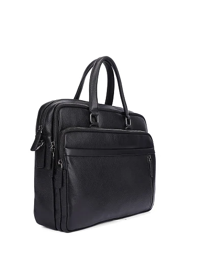 Мужской портфель кожаный черный - фото 2 - Miraton