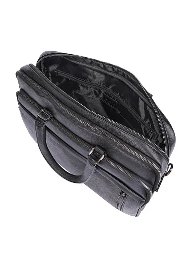 Мужской портфель кожаный черный - фото 4 - Miraton