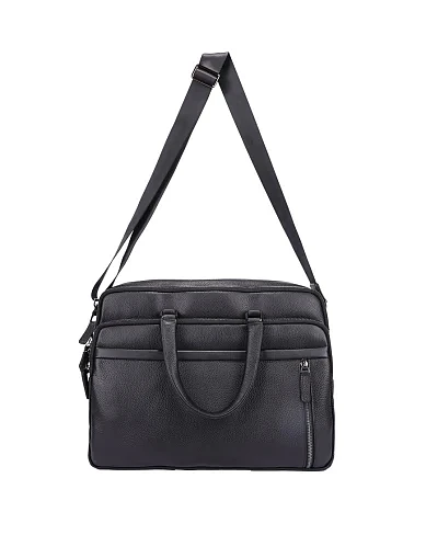 Мужской портфель кожаный черный - фото 5 - Miraton