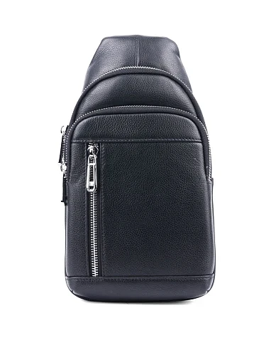 Чоловіча сумка шкіряна чорна (J1002) - фото 1 - Miraton