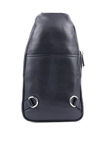 Чоловіча сумка шкіряна чорна (J1002) - фото 3 - Miraton