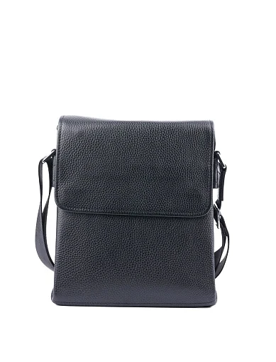 Мужская сумка мессенджер кожаная черная - фото 1 - Miraton