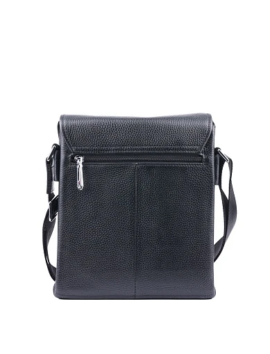 Мужская сумка мессенджер кожаная черная - фото 3 - Miraton