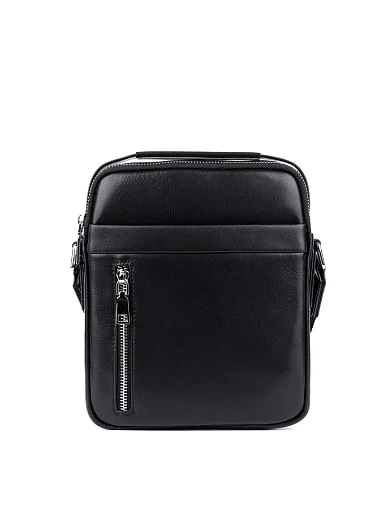 Чоловіча сумка месенджер шкіряна чорна (YK2172-2) - фото 1 - Miraton