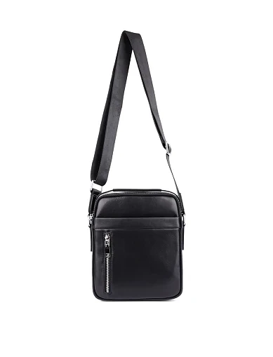 Чоловіча сумка месенджер шкіряна чорна (YK2172-2) - фото 4 - Miraton