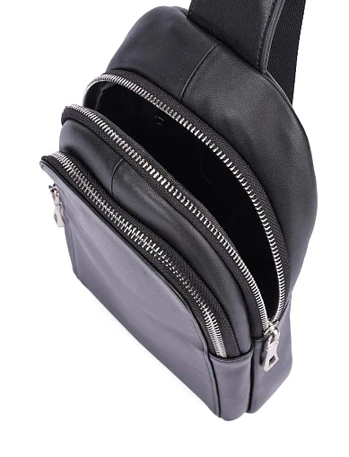 Чоловіча сумка шкіряна чорна (PL-LS005) - фото 5 - Miraton