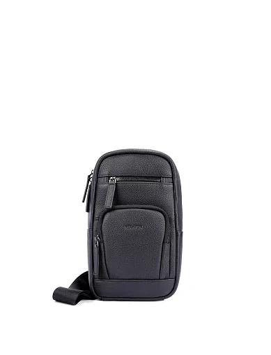 Мужская сумка кожаная черная - фото 1 - Miraton