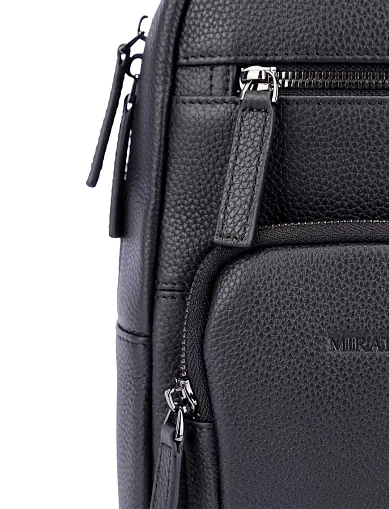Мужская сумка кожаная черная - фото 5 - Miraton