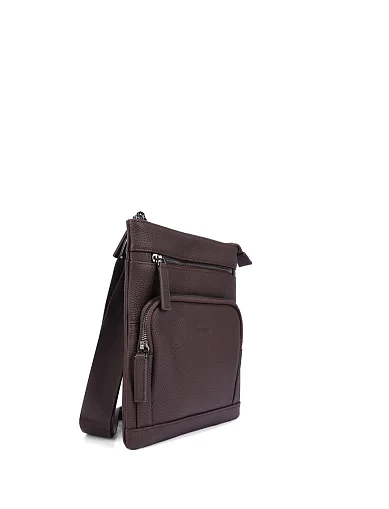 Мужская сумка мессенджер кожаная коричневая - фото 2 - Miraton