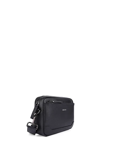 Мужская сумка мессенджер кожаная черная - фото 2 - Miraton